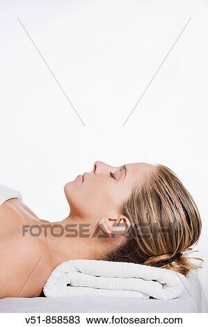Woman having a massage View Large Photo Image Stock Image - Woman having a massage. Fotosearch