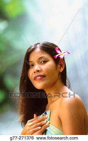 Woman in a spa in Koh Samui island. Thailand View Large Photo Image Stock Photograph - Woman in a spa in Koh Samui island. Thailand. Fotosearch