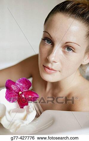 Woman in bathtube. View Large Photo Image Stock Photograph - Woman in bathtube.. Fotosearch