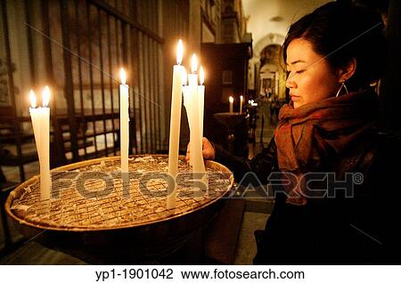 Woman in church, Rome, Italy View Large Photo Image Stock Image - Woman in church, Rome, Italy. Fotosearch