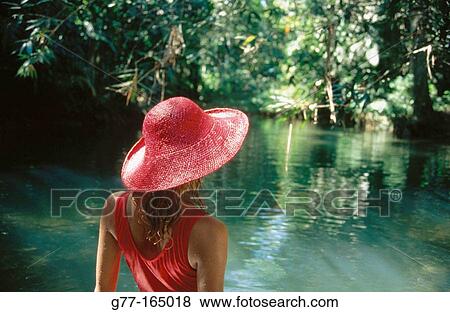 Woman in emerald green water lagoon. Cuba View Large Photo Image Stock Photo - Woman in emerald green water lagoon. Cuba. Fotosearch