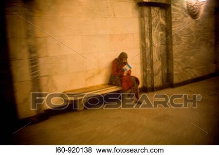 Stock Photo - Woman in Subway, Moscow, Russia. Fotosearch