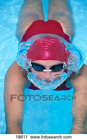 Woman in swimming pool View Large Photo Image Stock Image - Woman in swimming pool. Fotosearch