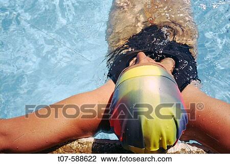 Woman in swimming pool. View Large Photo Image Stock Image - Woman in swimming pool.. Fotosearch