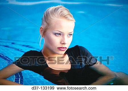 Woman in swimming pool View Large Photo Image Stock Photo - Woman in swimming pool. Fotosearch