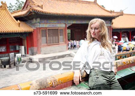 Woman in the Forbidden city. Beijing. China. View Large Photo Image Stock Photo - Woman in the Forbidden city. Beijing. China.. Fotosearch