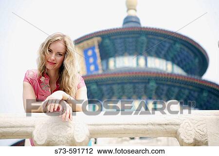 Woman in the Temple of Heaven. Beijing. China. View Large Photo Image Stock Image - Woman in the Temple of Heaven. Beijing. China.. Fotosearch