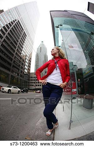 Stock Image - Woman in Toronto, Ontario, Canada. Fotosearch