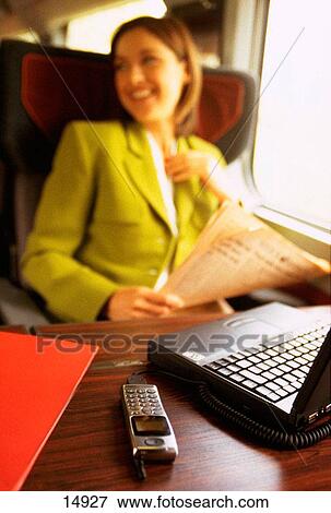 Woman in train View Large Photo Image Stock Photo - Woman in train. Fotosearch
