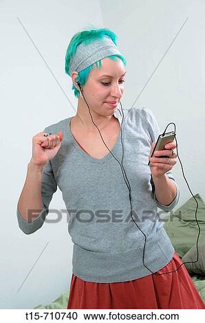 woman listening to music View Large Photo Image Stock Image - woman listening to music. Fotosearch