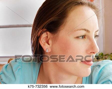 woman looking out into distance thinking View Large Photo Image Stock Photograph - woman looking out into distance thinking. Fotosearch