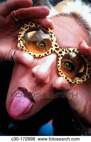 Stock Photo - Woman making funny face.. Fotosearch