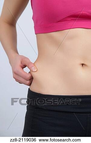 Woman measuring fat with hand. View Large Photo Image Stock Photograph - Woman measuring fat with hand.. Fotosearch