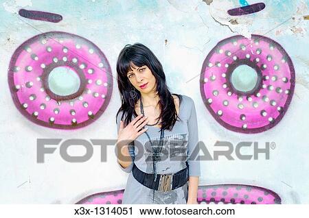 Woman model posing by wall graffiti Rome Italy View Large Photo Image Stock Image - Woman model posing by wall graffiti Rome Italy. Fotosearch