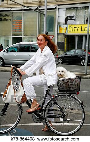 woman on a bike, Vienna, Austria View Large Photo Image Stock Photo - woman on a bike, Vienna, Austria. Fotosearch