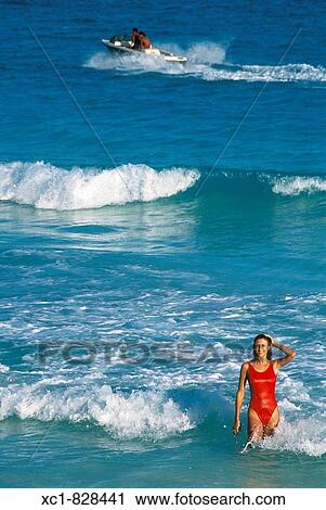Woman on Beach, Caribbean Sea, Cancun, Mexico View Large Photo Image Stock Image - Woman on Beach, Caribbean Sea, Cancun, Mexico. Fotosearch