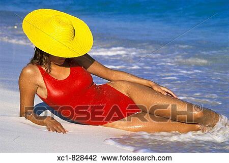 Woman on Beach, Caribbean Sea, Cancun, Mexico View Large Photo Image Stock Image - Woman on Beach, Caribbean Sea, Cancun, Mexico. Fotosearch