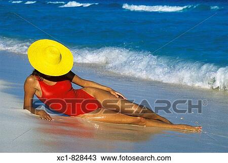 Woman on Beach, Caribbean Sea, Cancun, Mexico View Large Photo Image Stock Image - Woman on Beach, Caribbean Sea, Cancun, Mexico. Fotosearch