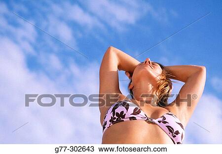 Stock Image - Woman on beach. Miami. Florida. Fotosearch