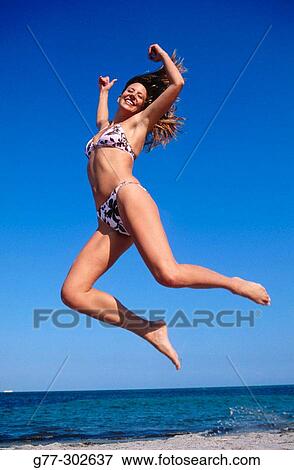 Woman on beach. Miami. Florida View Large Photo Image Stock Photo - Woman on beach. Miami. Florida. Fotosearch
