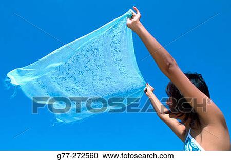 Woman on beach with scarf. Krabi. Thailand View Large Photo Image Stock Image - Woman on beach with scarf. Krabi. Thailand. Fotosearch