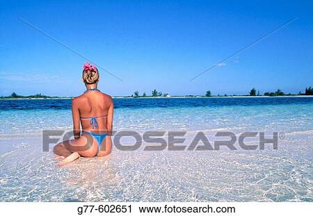 Woman on caribbean beach. Caribbean. Cuba, Cayo Largo View Large Photo Image Stock Image - Woman on caribbean beach. Caribbean. Cuba, Cayo Largo. Fotosearch