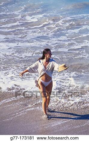 Woman on caribbean beach. St Barthelemy View Large Photo Image Stock Image - Woman on caribbean beach. St Barthelemy. Fotosearch