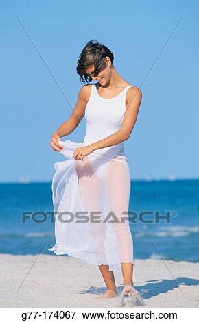 Woman on caribbean beach View Large Photo Image Stock Photo - Woman on caribbean beach. Fotosearch