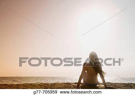 Woman on the beach. Key Biscayne, Florida, USA View Large Photo Image Stock Photo - Woman on the beach. Key Biscayne, Florida, USA. Fotosearch