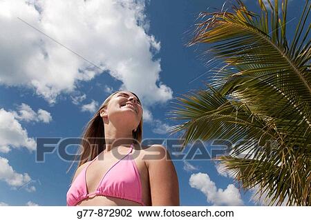 Woman on the beach, Miami, Florida, USA View Large Photo Image Stock Image - Woman on the beach, Miami, Florida, USA. Fotosearch