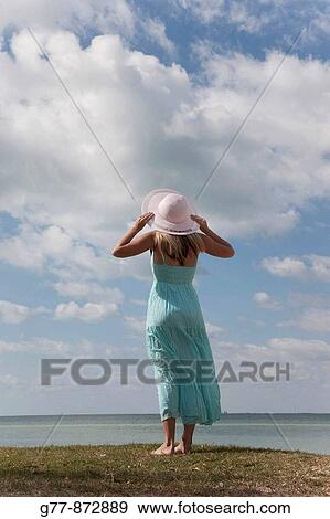 Woman on the beach, Miami, Florida, USA View Large Photo Image Stock Photo - Woman on the beach, Miami, Florida, USA. Fotosearch