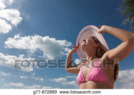 Woman on the beach, Miami, Florida, USA View Large Photo Image Stock Photo - Woman on the beach, Miami, Florida, USA. Fotosearch