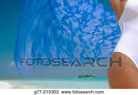 Woman on tropical beach. Maldives Islands View Large Photo Image Stock Image - Woman on tropical beach. Maldives Islands. Fotosearch