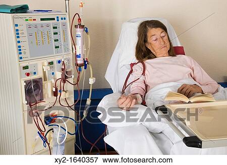 Woman patient undergoing haemodialysis session View Large Photo Image Stock Photo - Woman patient undergoing haemodialysis session. Fotosearch