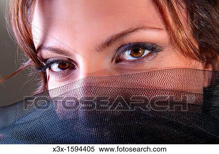 Stock Photography - Woman portrait looking back. Fotosearch