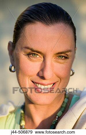 Stock Photo - Woman portrait smiling. Fotosearch