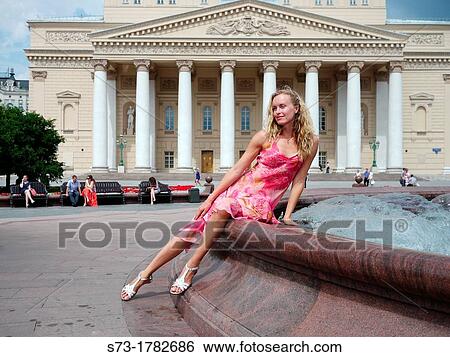Woman posing in front of Bolshoi Theatre, Moscow, Russia View Large Photo Image Stock Photograph - Woman posing in front of Bolshoi Theatre, Moscow, Russia. Fotosearch