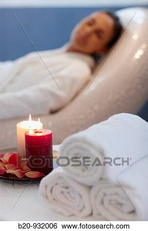 Woman relaxing on hot stone seat, Spa-relais View Large Photo Image Stock Photograph - Woman relaxing on hot stone seat, Spa-relais. Fotosearch