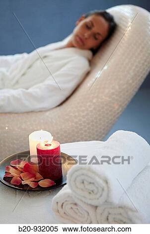 Woman relaxing on hot stone seat, Spa-relais View Large Photo Image Stock Photography - Woman relaxing on hot stone seat, Spa-relais. Fotosearch