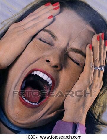 Stock Photo - Woman screaming. Fotosearch