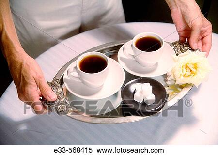 Woman serving espresso coffee. View Large Photo Image Stock Photography - Woman serving espresso coffee.. Fotosearch