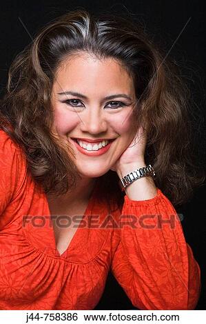 Woman, Smiling, Portrait View Large Photo Image Stock Photograph - Woman, Smiling, Portrait. Fotosearch