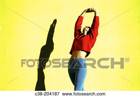 Woman stretching View Large Photo Image Stock Photo - Woman stretching. Fotosearch