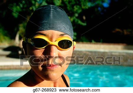 Stock Image - Woman swimmer. California. USA. Fotosearch
