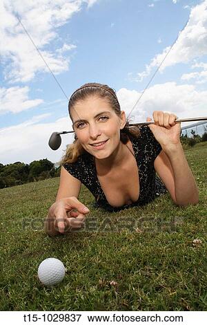 woman talking to a golf ball View Large Photo Image Stock Photo - woman talking to a golf ball. Fotosearch