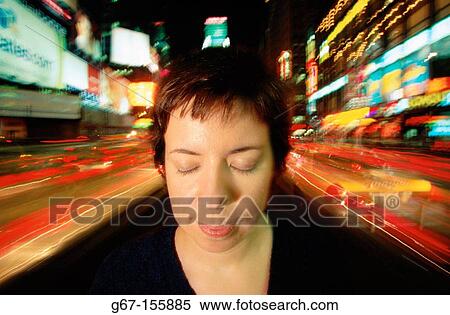 Woman. Times Square. New York City. USA. View Large Photo Image Stock Photography - Woman. Times Square. New York City. USA.. Fotosearch