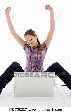woman using laptop View Large Photo Image Stock Photo - woman using laptop. Fotosearch