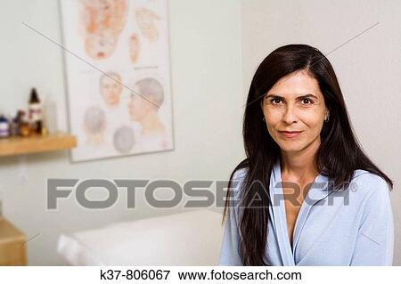 Woman waiting for acupuncture therapy View Large Photo Image Stock Photo - Woman waiting for acupuncture therapy. Fotosearch
