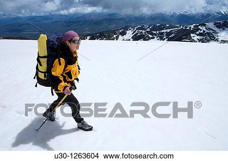 Woman walking along the border between Sierra de B? jar Natural Park, in Salamanca province, and Sierra de Gredos Regional Park, in? vila province View Large Photo Image Picture - Woman walking along the border between Sierra de B? jar Natural Park, in Salamanca province, and Sierra de Gredos Regional Park, in? vila province. Fotosearch