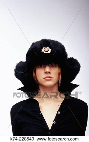 Woman wearing a communist hat View Large Photo Image Stock Photo - Woman wearing a communist hat. Fotosearch